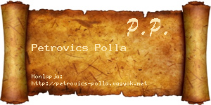 Petrovics Polla névjegykártya